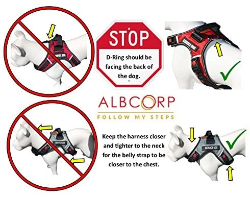 Mia's Pet Supply Reflective Dog Vest Harness - Woven Nylon & Neoprene Handle | ALBCORP Service 6 Mia's Pet Supply Leashes And Harness ALBCORP Service Dog Vest Harness - Reflective - Woven Nylon, Neoprene Handle