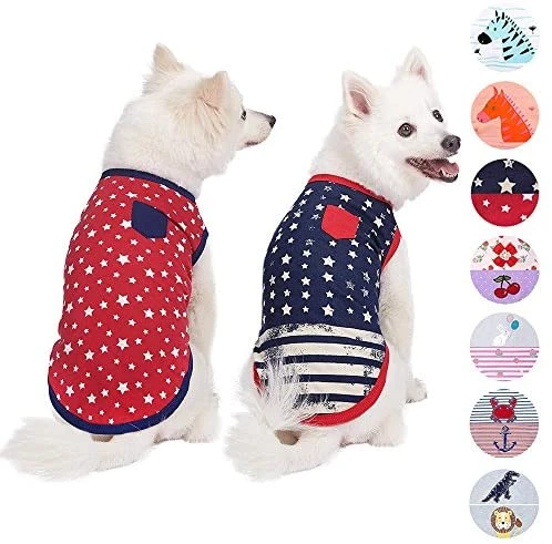 Mia's Pet Supply Patriotic Blueberry Pet Apparel - Pack of 2 Soft & Comfy USA Flag Cat & Dog Outfits 6 Mia's Pet Supply Blueberry Pet Pack Of 2 Soft & Comfy Patriotic Spirit USA Stars Stripes American Flag Apparel