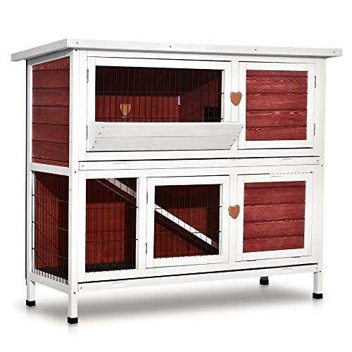 Mia's Pet Supply Lovupet 2-Story Outdoor Wooden Rabbit Hutch & Chicken Coop - Durable & Spacious Design 1 Mia's Pet Supply Lovupet 2 Story Outdoor Wooden Rabbit Hutch Chicken Coop