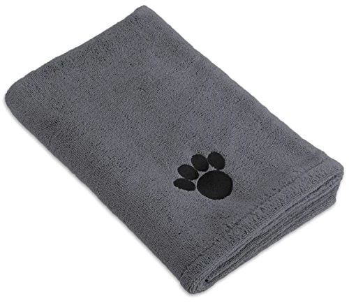 Mia's Pet Supply DII Bone Dry Microfiber Dog Bath Towel with Embroidered Paw Print - Quick Dry & Absorbent 1 Mia's Pet Supply DII Bone Dry Microfiber Dog Bath Towel With Embroidered Paw Print Hygiene