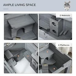 Mia's Pet Supply PawHut Wooden Hamster Cage - Durable Small Animal Hutch with Seesaw for Rabbits, Guinea Pigs & Rodents 13 Mia's Pet Supply PawHut Wooden Hamster Cage Rodent Small Animal Hutch With Seesaw, L