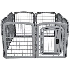 Mia's Pet Supply Plastic Pet Pen Fence Enclosure With Gate - Houses, Pens & Crates
