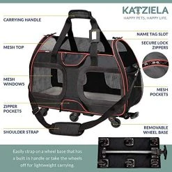Mia's Pet Supply WPS Airline Approved Removable Wheeled Pet Carrier For Small Pets.