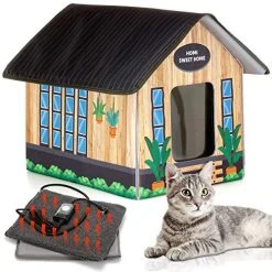 Mia's Pet Supply Bedding PETYELLA Outdoor Cat House Feral Cat Shelter