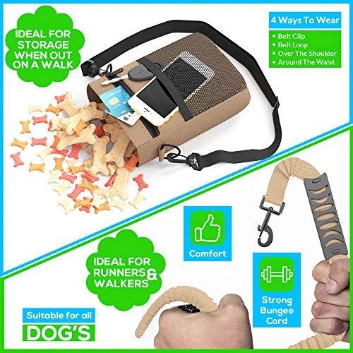 Mia's Pet Supply Tactical Dog Harness Bundle - No Pull Front Clip, MOLLE Vest, Leash & Bag - Peanut Brown (M) 5 Mia's Pet Supply Tactical Dog Harness Bundle Includes Tactical Leash & Tactical Bag. Working Dog MOLLE Vest With Handle, No Pulling Front Leash Clip, Hook & Dog Patch. (M (Neck:16"-22" ; Chest:25"-31"), Peanut Brown) Leashes And Harness