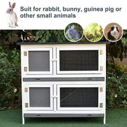 Mia's Pet Supply PawHut Solid Wood Rabbit/Bunny Hutch