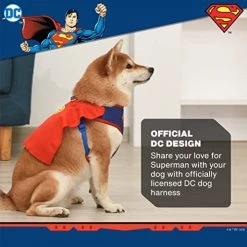Mia's Pet Supply Apparel DC Comics For Pets Superman Dog Harness