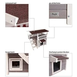 Mia's Pet Supply : Petsfit 2-Story Outdoor Weatherproof Cat House With Stairs Houses, Pens & Crates