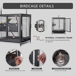 Mia's Pet Supply VIVOHOME 18 Inch Wrought Iron Bird Travel Carrier Cage
