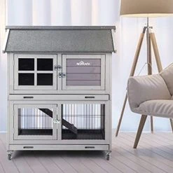 Mia's Pet Supply Aivituvin Rabbit Hutch - Outdoor & Indoor Rabbit House with Run, Durable & Spacious 10 Mia's Pet Supply Aivituvin Rabbit Hutch Outdoor Indoor With Run