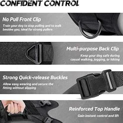Mia's Pet Supply Tactical Dog Harness Vest with Handle - Large Size, Durable & Comfortable for Dogs 18 Mia's Pet Supply Leashes And Harness Tactical Dog Harness Vest Large With Handle