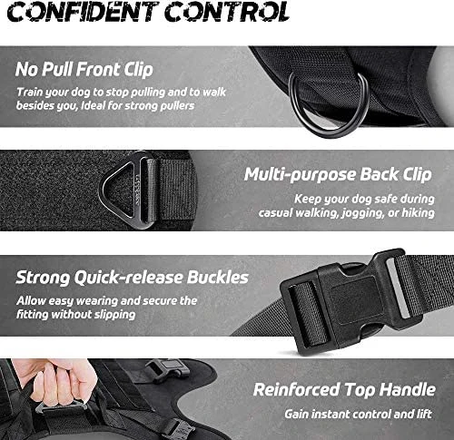 Mia's Pet Supply Tactical Dog Harness Vest with Handle - Large Size, Durable & Comfortable for Dogs 4 Mia's Pet Supply Leashes And Harness Tactical Dog Harness Vest Large With Handle