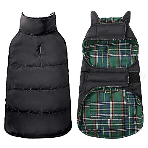 Mia's Pet Supply KAMA BRIDAL Plaid Reversible Dog Fleece Vest - Warm & Stylish Dog Apparel 11 Mia's Pet Supply Apparel KAMA BRIDAL Plaid Dog Fleece Vest, Reversible Warm Dog Clothes,