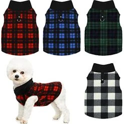 Mia's Pet Supply Vest Dog Sweater Set Of 4 Buffalo Plaid Dog Pullover Apparel