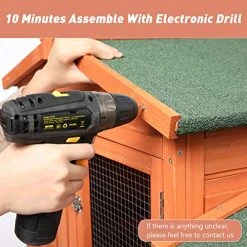 Mia's Pet Supply LAZY BUDDY Chicken Coop, 41” Wooden Chick Cage With Egg Box Chicken Coop Cages