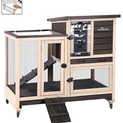 Mia's Pet Supply Upgrade Rabbit Hutch Rabbit Cage Indoor Bunny Hutch With Run Outdoor Rabbit House Rabbit Houses & Accessories