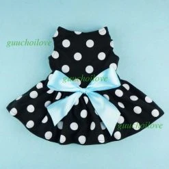 Mia's Pet Supply Fitwarm Cute Polka Dot Ribbon Dog Dress Dog Clothes Cozy Dog Shirt Pet Dress, Small Apparel