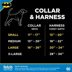 Mia's Pet Supply DC Comics For Pets Batman Dog Harness