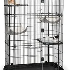 Mia's Pet Supply Deluxe Cat Home - Cat Cage, Black Houses, Pens & Crates
