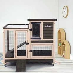 Mia's Pet Supply Upgrade Rabbit Hutch Rabbit Cage Indoor Bunny Hutch With Run Outdoor Rabbit House Rabbit Houses & Accessories