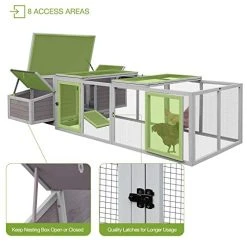 Mia's Pet Supply 103in Large Chicken Coop Outdoor Wooden Chicken House