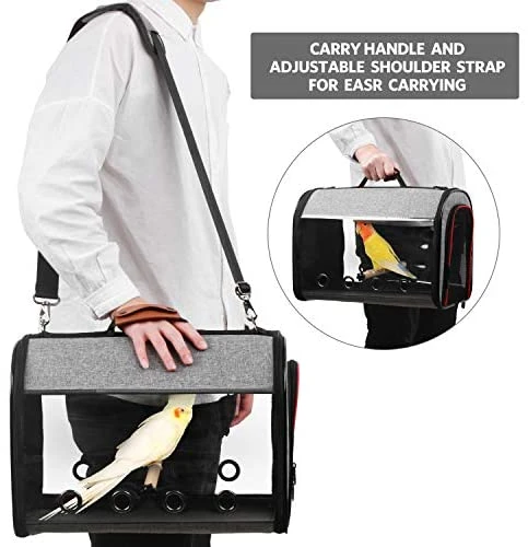 Mia's Pet Supply X-ZONE Portable Pet Bird Parrot Carrier - Transparent, Breathable Travel Cage for Cats & Dogs 5 Mia's Pet Supply X-ZONE Portable Pet Bird Parrot Carrier Transparent Breathable Travel Cage