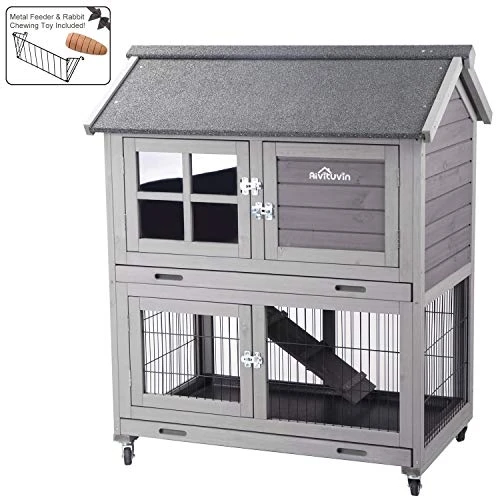 Mia's Pet Supply Aivituvin Rabbit Hutch - Outdoor & Indoor Rabbit House with Run, Durable & Spacious 1 Mia's Pet Supply Aivituvin Rabbit Hutch Outdoor Indoor With Run