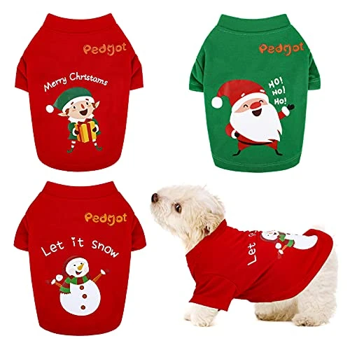 Mia's Pet Supply Pedgot 3 Pack Christmas Dog Shirt - Best Deal for Holiday Pet Apparel 1 Mia's Pet Supply Pedgot 3 Pack Dog Christmas Shirt