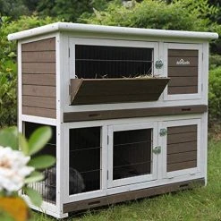 Mia's Pet Supply Aivituvin Rabbit Hutch Indoor 47" Outdoor Bunny Cage On Casters