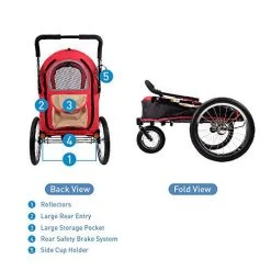 Mia's Pet Supply Travel Ibiyaya Heavy Duty Dog Stroller/Pull Behind Bike Trailer