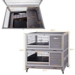 Mia's Pet Supply Rabbit Houses & Accessories Rabbit Hutch On Wheels Guinea Pig Cage