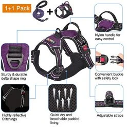 Mia's Pet Supply Leashes And Harness TobeDRI No Pull Dog Harness Adjustable Reflective Oxford Easy Control