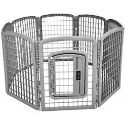 Mia's Pet Supply Plastic Pet Pen Fence Enclosure With Gate - Houses, Pens & Crates