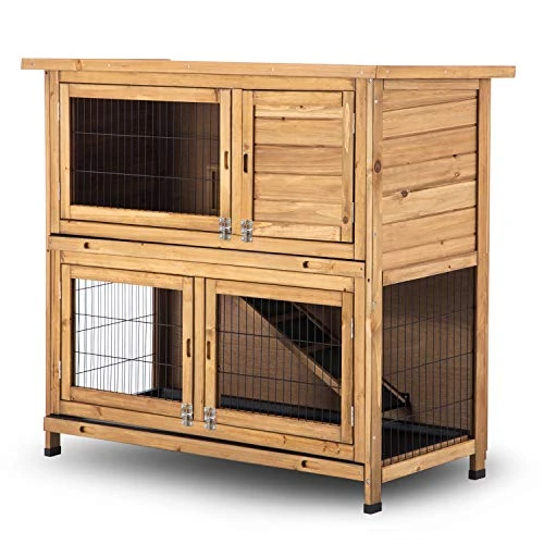 Mia's Pet Supply Lovupet 2-Story Outdoor Wooden Rabbit Hutch & Chicken Coop - Durable & Spacious Design 12 Mia's Pet Supply Lovupet 2 Story Outdoor Wooden Rabbit Hutch Chicken Coop