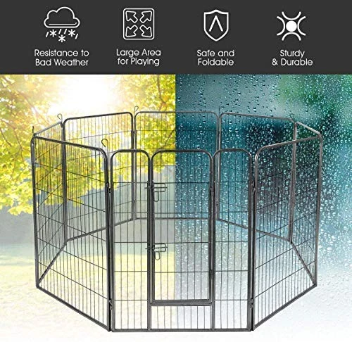 Brand New Mia's Pet Supply Giantex 24/32/40/48 Inch Dog Playpen with Door - 16/8 Panel Pet Playpen for Dogs 4 Mia's Pet Supply Giantex 24/32/40/48 Inch Dog Playpen With Door, 16/8 Panel Pet Playpen