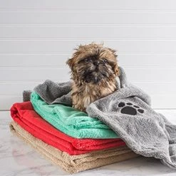 Mia's Pet Supply DII Bone Dry Microfiber Dog Bath Towel with Embroidered Paw Print - Quick Dry & Absorbent 25 Mia's Pet Supply DII Bone Dry Microfiber Dog Bath Towel With Embroidered Paw Print Hygiene