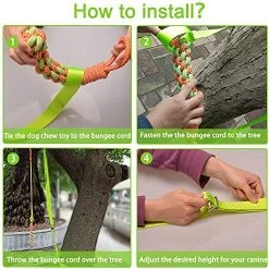 Mia's Pet Supply Dog Toys Outdoor Hanging Bungee Dog Tug Toy, Interactive Tug-of-War