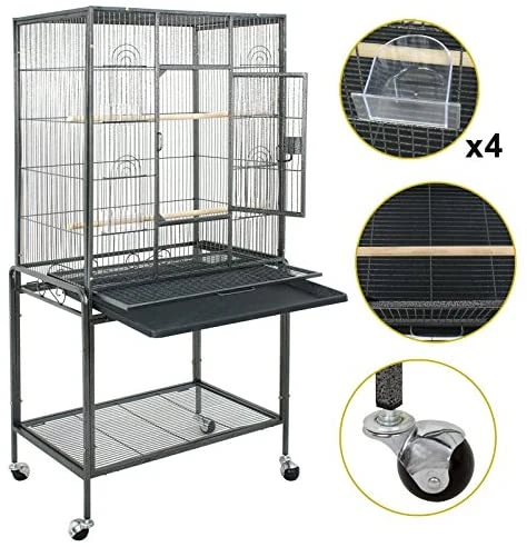 ZENY 53-Inch Wrought Iron Bird Cage with Stand - Durable Aviary & Perches for Pet Birds 3 Mia's Pet Supply Aviary & Perches ZENY Bird Cage With Stand Wrought Iron Construction 53-Inch Pet Bird Cage