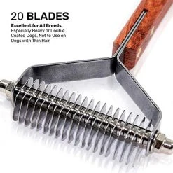 Mia's Pet Supply PawsPamper Extra Wide Undercoat Rake For Medium To Large Dogs, Cats - 20 Blade Hygiene