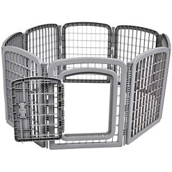 Mia's Pet Supply Plastic Pet Pen Fence Enclosure With Gate - Houses, Pens & Crates