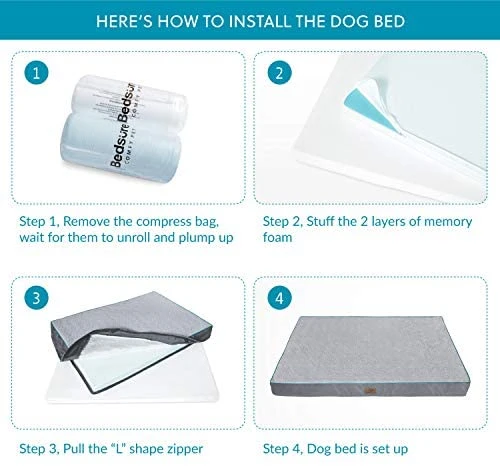 Bedsure XL Orthopedic Memory Foam Dog Bed - Premium Comfort for Large Dogs, Waterproof & Washable Cover, Durable Non-Slip Bottom 3 Mia's Pet Supply Bedding Bedsure XL Orthopedic Memory Foam Dog Bed