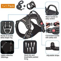 Mia's Pet Supply Leashes And Harness TobeDRI No Pull Dog Harness Adjustable Reflective Oxford Easy Control