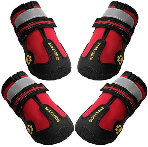 QUMY Waterproof Dog Boots - Reflective, Anti-Slip, Rugged Pet Shoes for All Weather | Mia's Pet Supply 1 Mia's Pet Supply QUMY Dog Boots Waterproof Shoes With Reflective Velcro Rugged Anti-Slip Apparel
