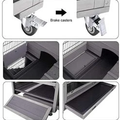 Mia's Pet Supply Rabbit Houses & Accessories Aivituvin Rabbit Hutch Indoor And Outdoor Bunny Cage On Wheels
