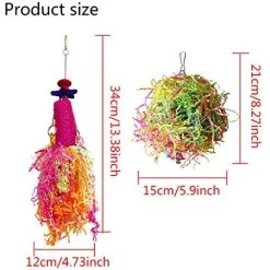 Mia's Pet Supply Vehomy Chicken Toys For Hen With Natural Colorful Loofah Shredder Toys