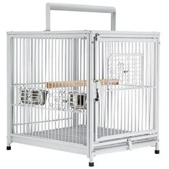 Mia's Pet Supply Aviary & Perches Heavy Duty Wrought Iron Travel Bird Cage Carrier