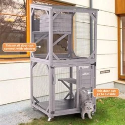 Mia's Pet Supply Aivituvin Wooden Cat Cage - Indoor & Outdoor Large Cat House Enclosure for Rabbits & Small Pets 15 Mia's Pet Supply Aivituvin Cat Cage Wooden Indoor Outdoor Cat House Large Enclosure