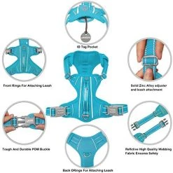 Mia's Pet Supply No Pull Dog Harness Front Clip Heavy Duty Reflective Easy Control Handle For Large Dog Leashes And Harness