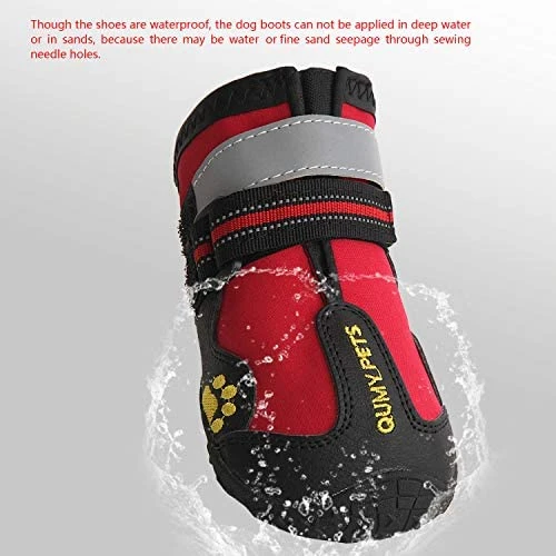 QUMY Waterproof Dog Boots - Reflective, Anti-Slip, Rugged Pet Shoes for All Weather | Mia's Pet Supply 5 Mia's Pet Supply QUMY Dog Boots Waterproof Shoes With Reflective Velcro Rugged Anti-Slip Apparel