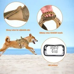 Mia's Pet Supply Tactical Dog Vest Harness, Outdoor Training Service Dog Vest Leashes And Harness